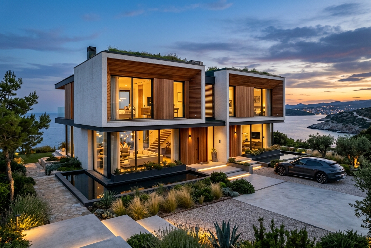 Duplex Villas Background